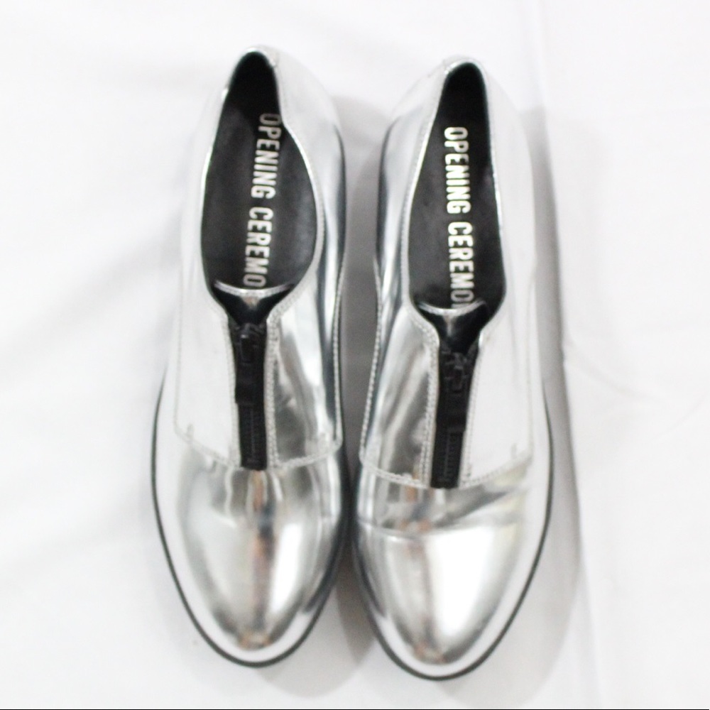 Opening Ceremony Silver Platform Zip Up Shoes - Picture 2 of 5